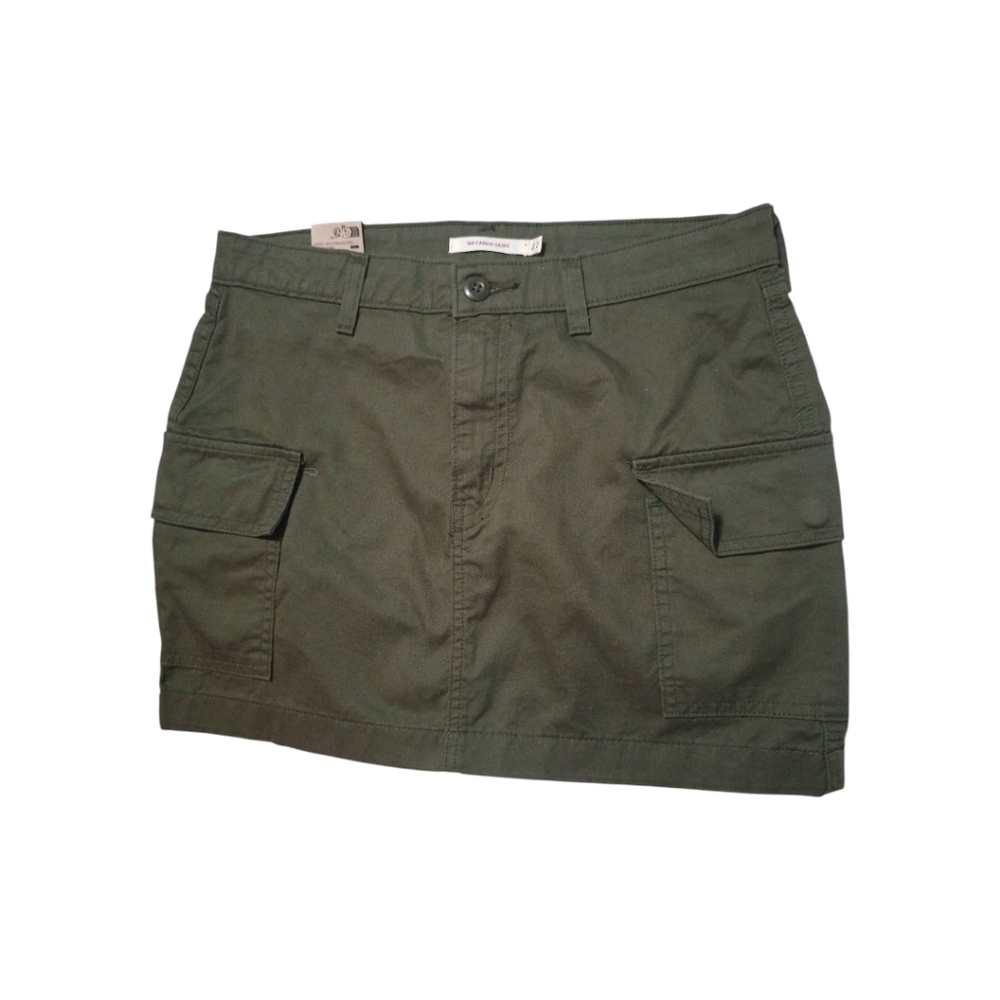 Levi Olive Green Cargo Skirt, Size 27, NWT